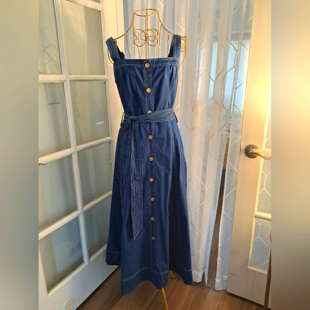 Free Market Casual Blue Button-Down Dress